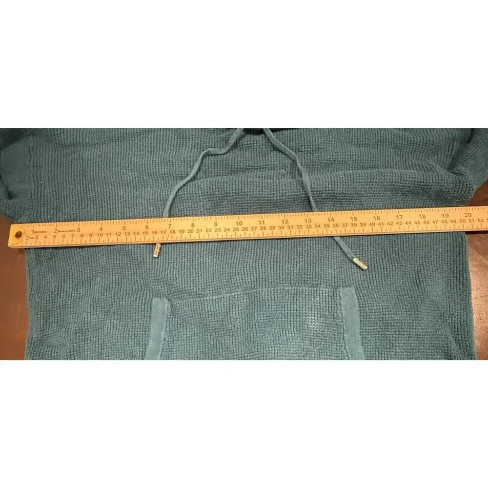 MICHAEL Michael Kors Womens S Teal Hooded Sweater Knit Pullover Drawstring
